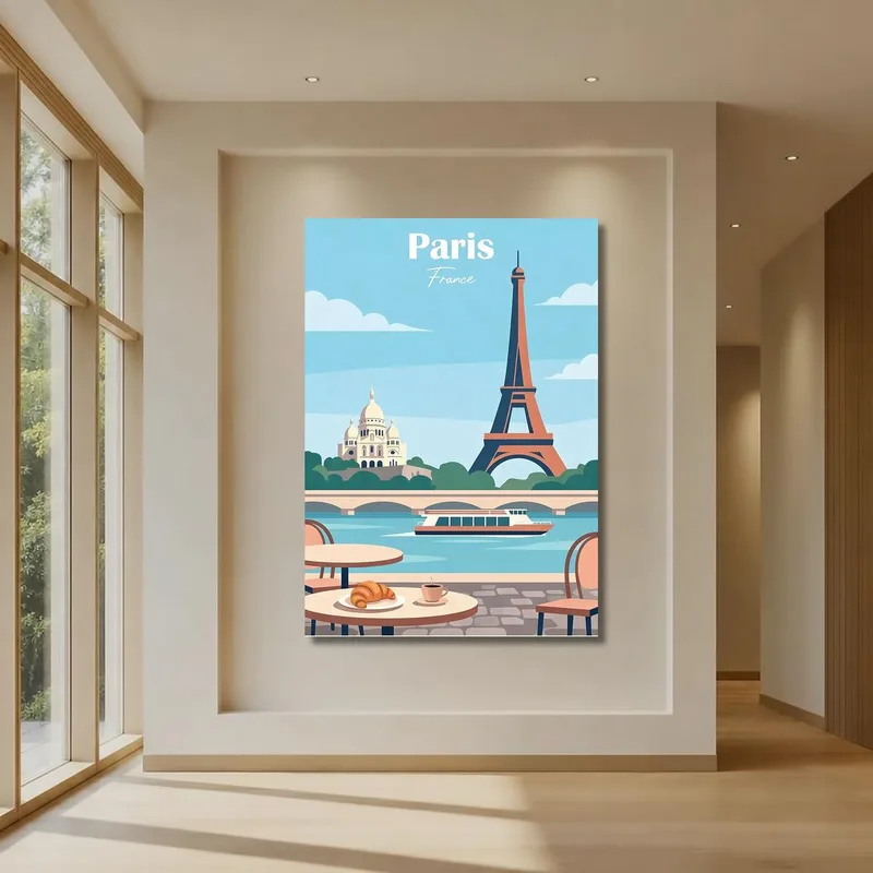 Paris Eiffel Tower Scene canvas art print
