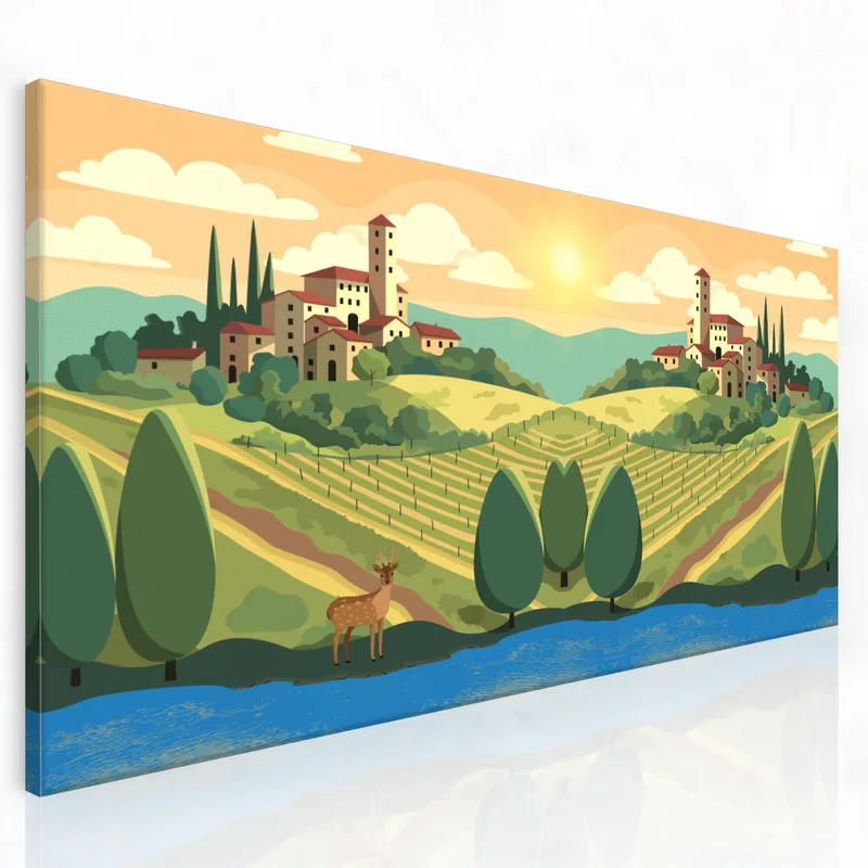 Weinberg Sonnendurchflutete Landschaft modernes wandbild