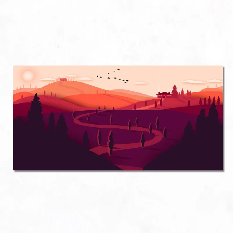 Ruhige Landlandschaft modernes wandbild