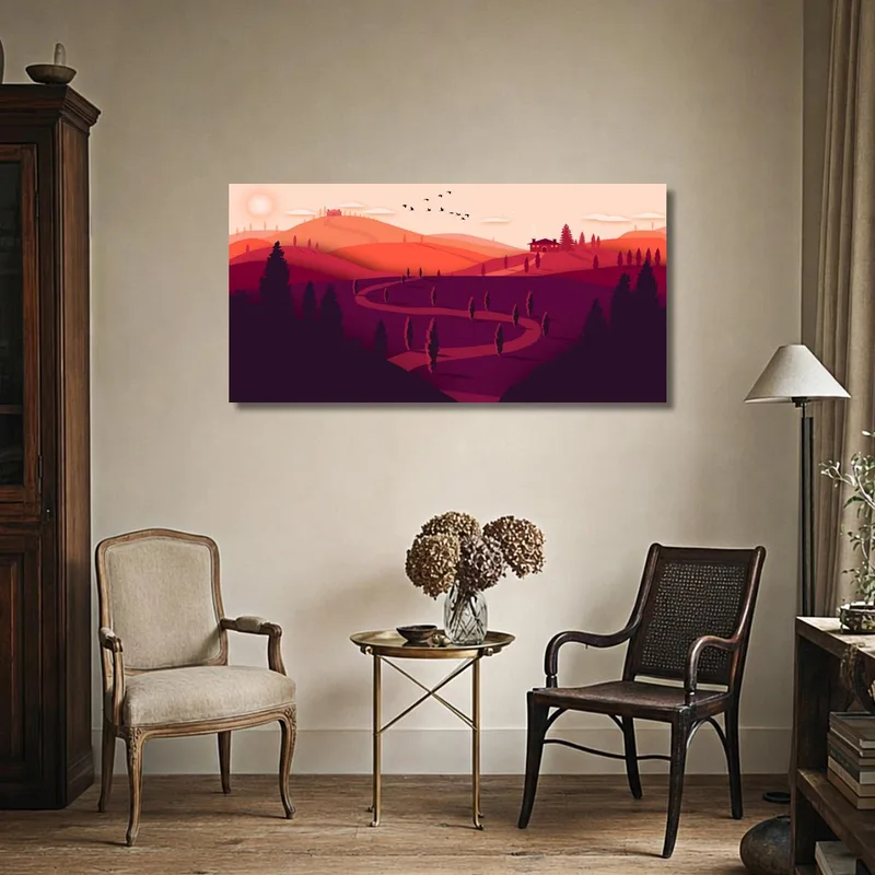 Ruhige Landlandschaft modernes wandbild