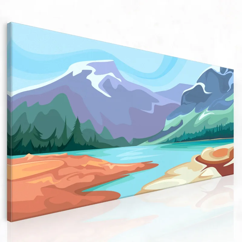 Bergseenblick modernes wandbild