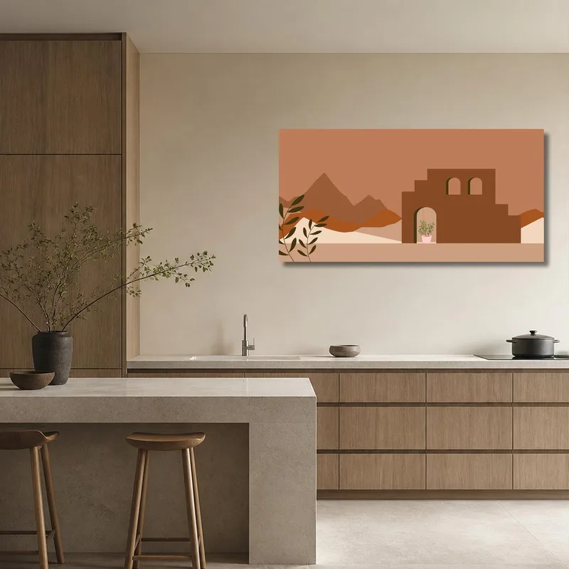Moderne Wüstenarchitektur drucken auf leinwand