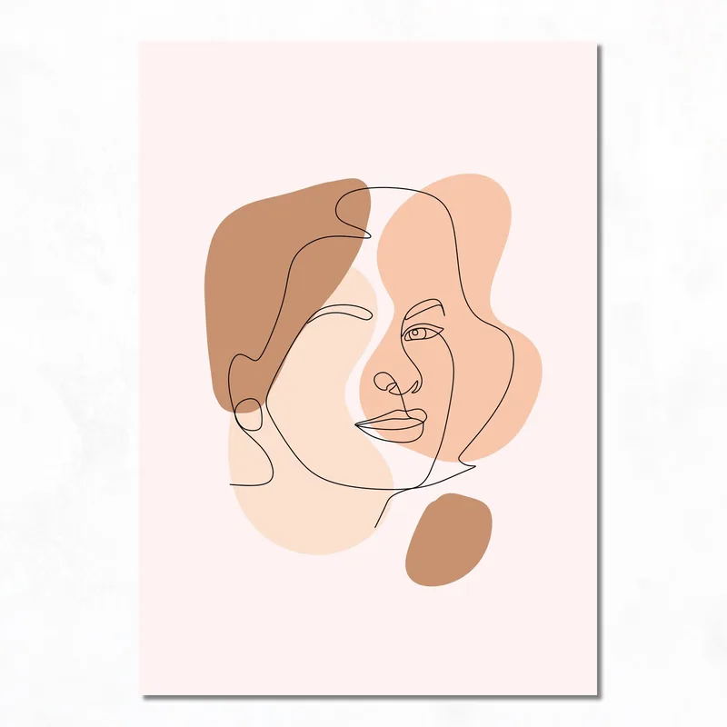 Modern canvas abstract line portrait