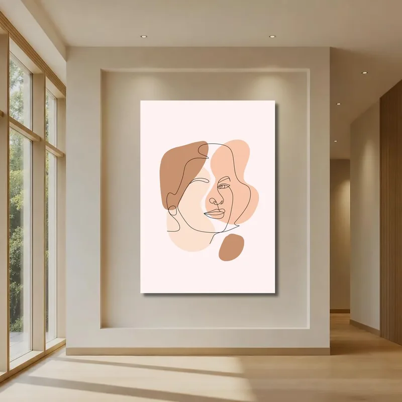 Modern canvas abstract line portrait