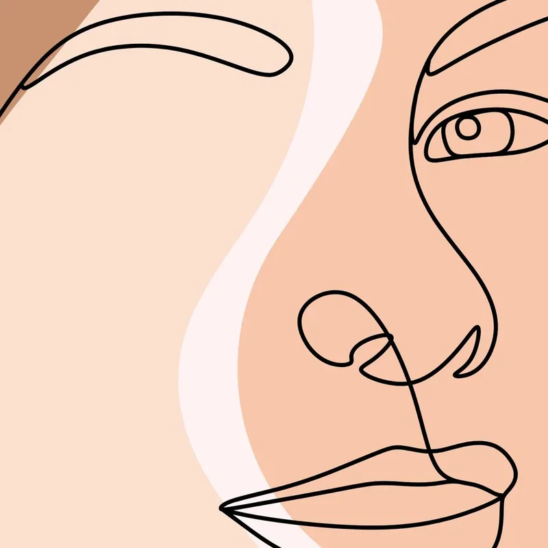 Modern canvas abstract line portrait