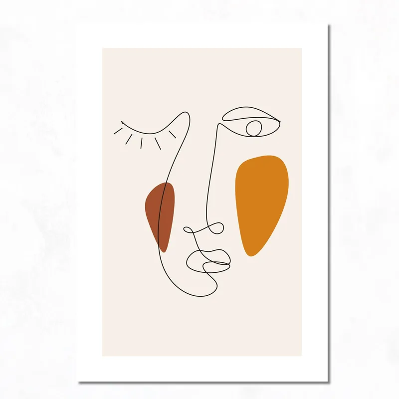 Visage de Ligne Abstrait tableau sur toile