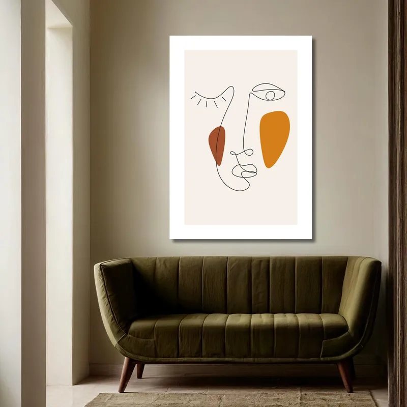 Visage de Ligne Abstrait tableau sur toile
