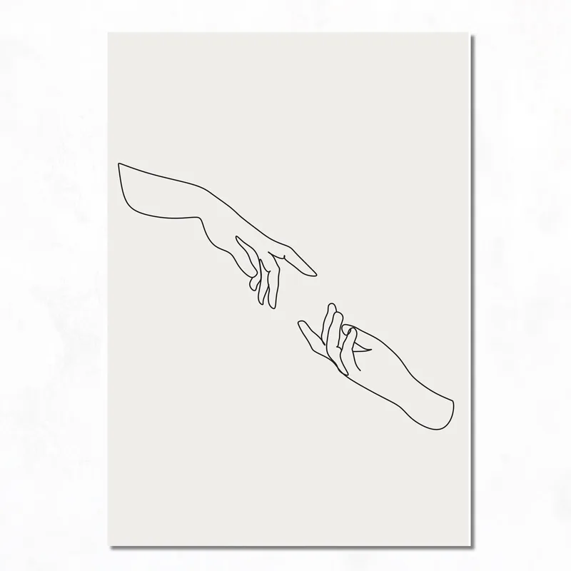 Touching Hands canvas art print