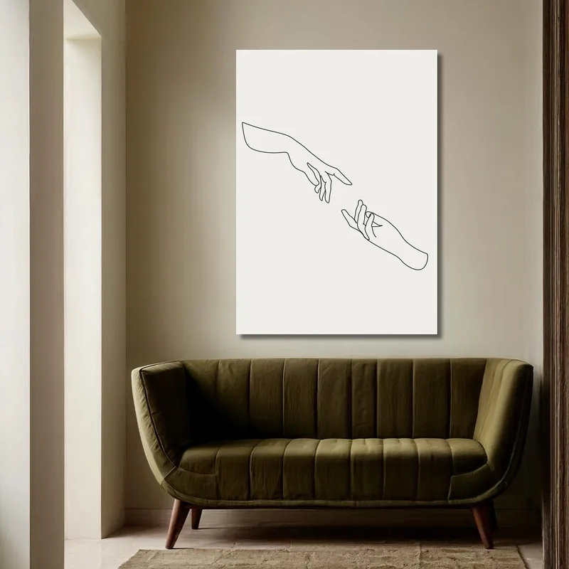 Touching Hands canvas art print