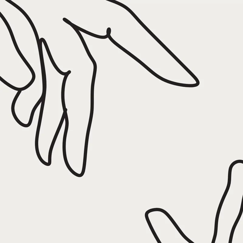 Touching Hands canvas art print