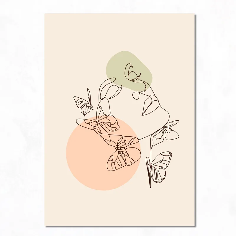 Arte lineal de mariposa cuadro moderno