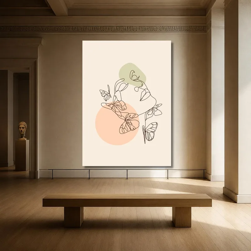 Arte lineal de mariposa cuadro moderno