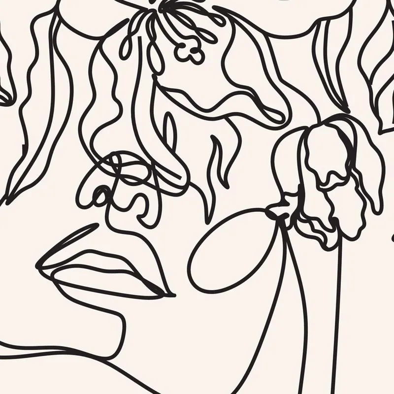 Fine art print floral silhouette