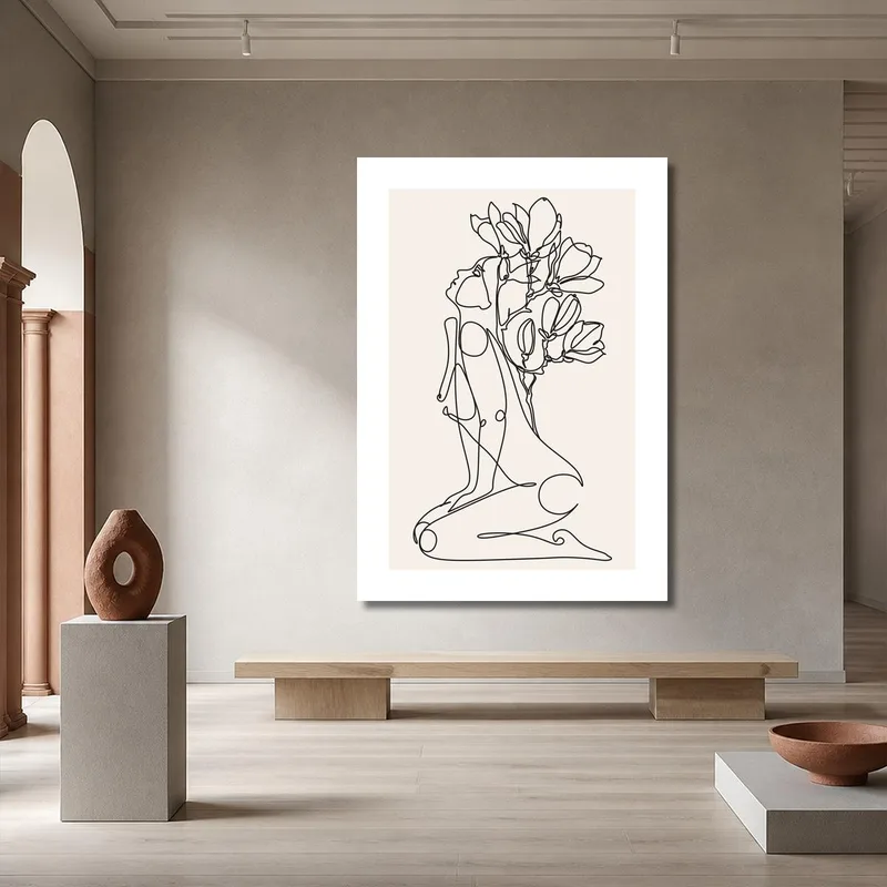 Femme avec Fleurs tableau moderne