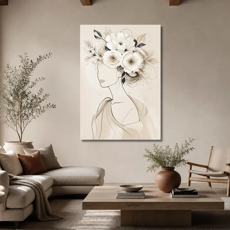 Silhouette Florale tableau sur toile
