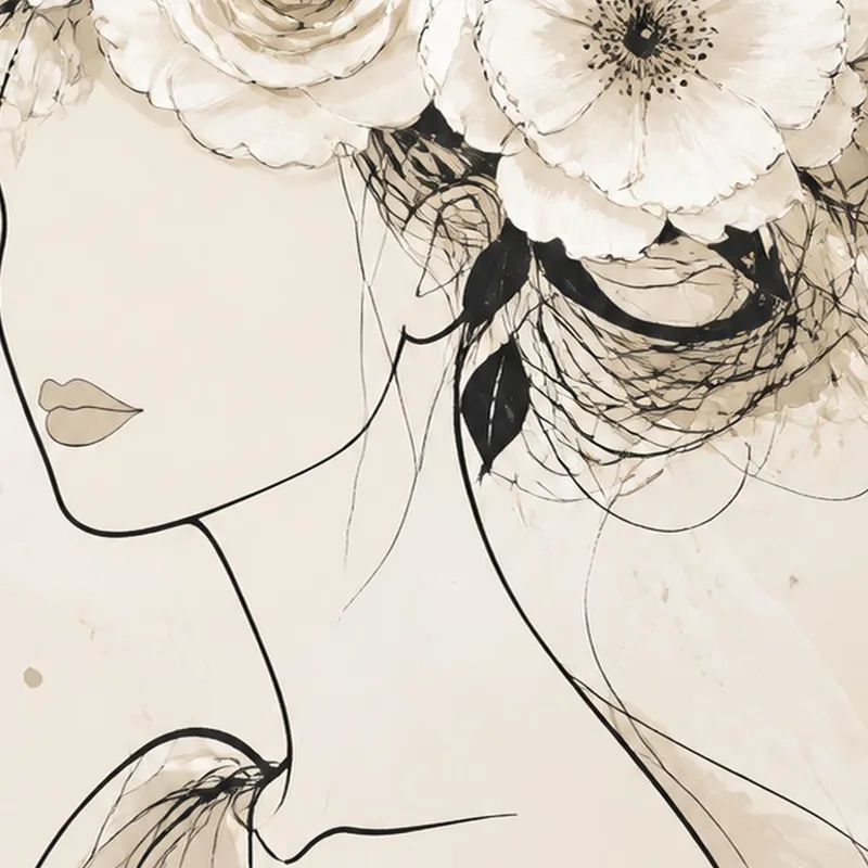 Silhouette Florale tableau sur toile