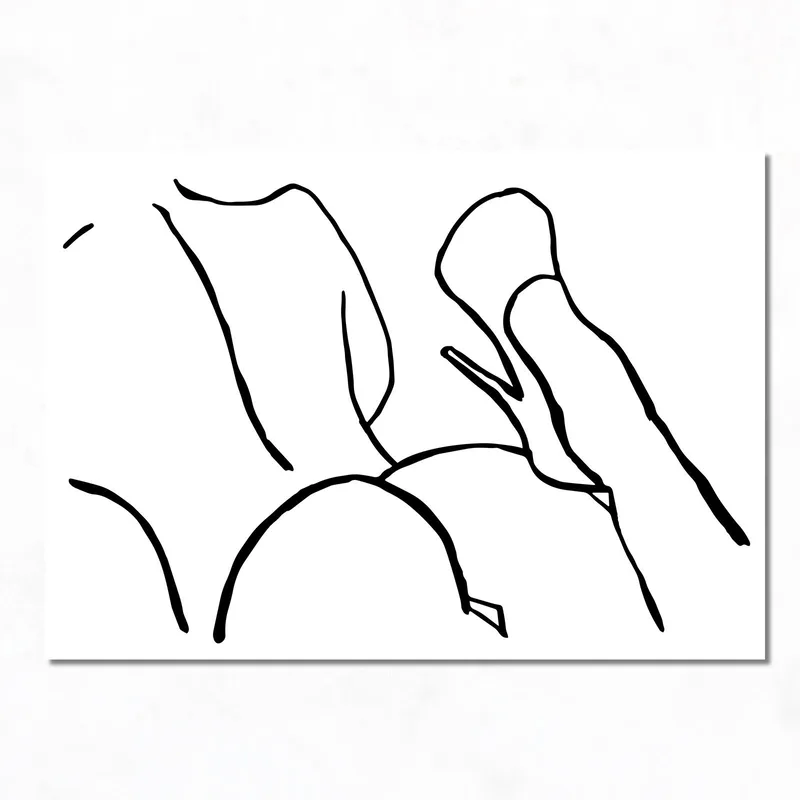 Silueta femenina abstracta cuadro en lienzo