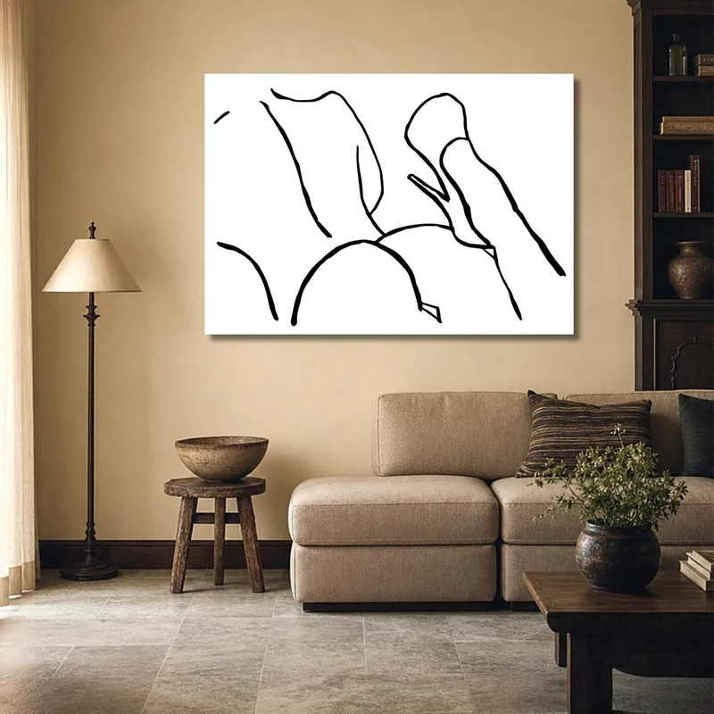 Silueta femenina abstracta cuadro en lienzo