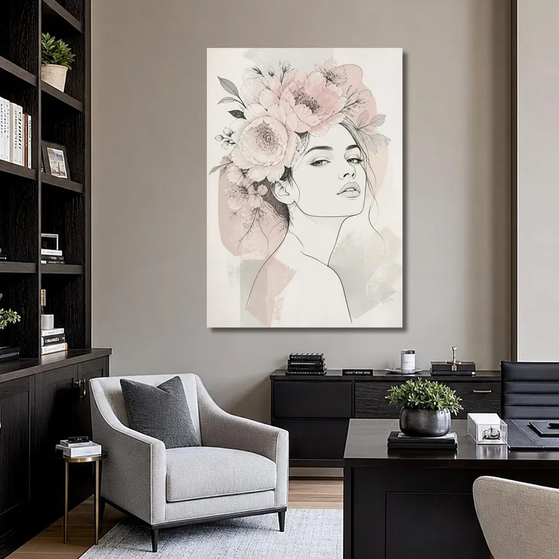 Ritratto Floreale quadro moderno su tela