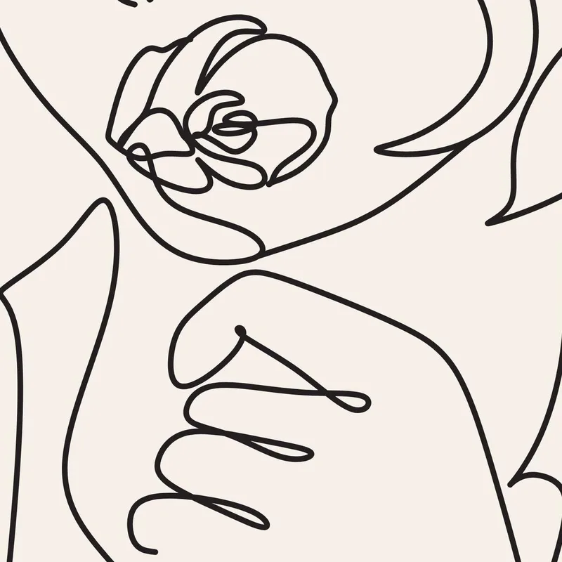 Ritratto in Arte Lineare Minimalista quadro moderno su tela