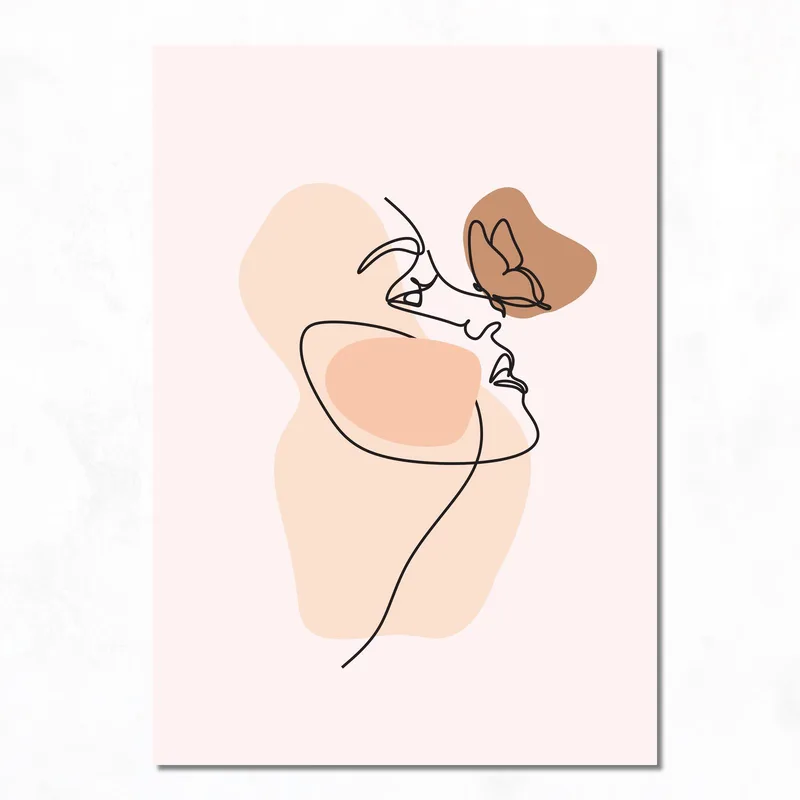 Faccia Astratta con Farfalla quadro moderno su tela
