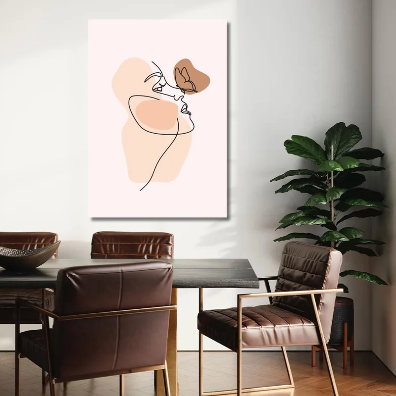 Faccia Astratta con Farfalla quadro moderno su tela