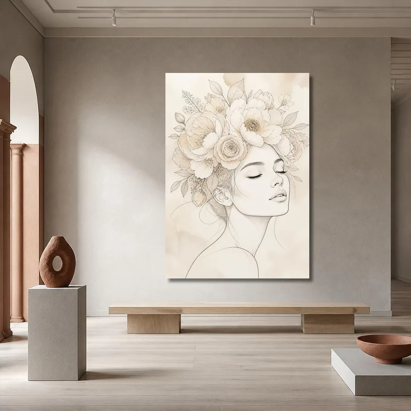 Kunstdruck florales porträt