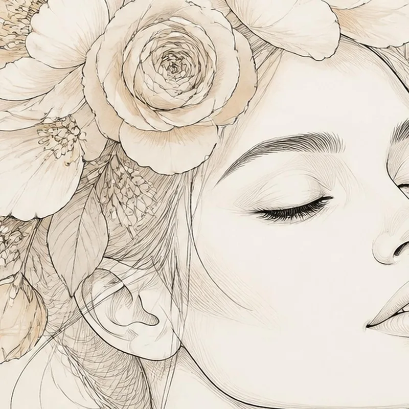 Kunstdruck florales porträt