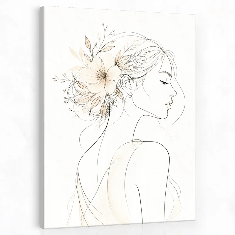 Floral Profile Silhouette fine art print