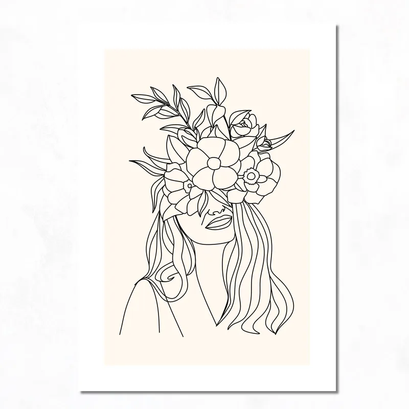 Illustrazione di Donna Flora stampa su tela