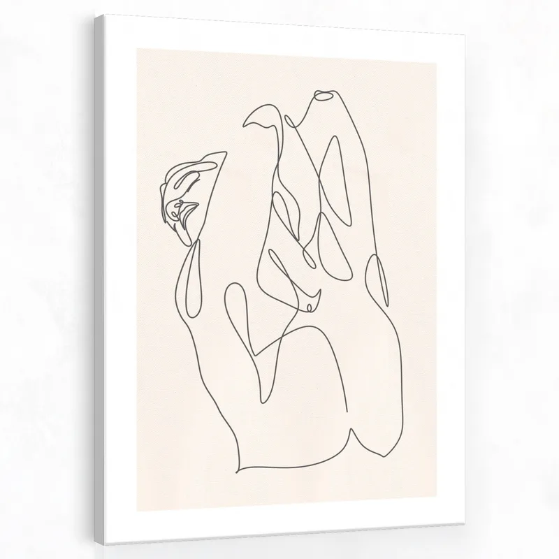 Fine art print abstract line art hands