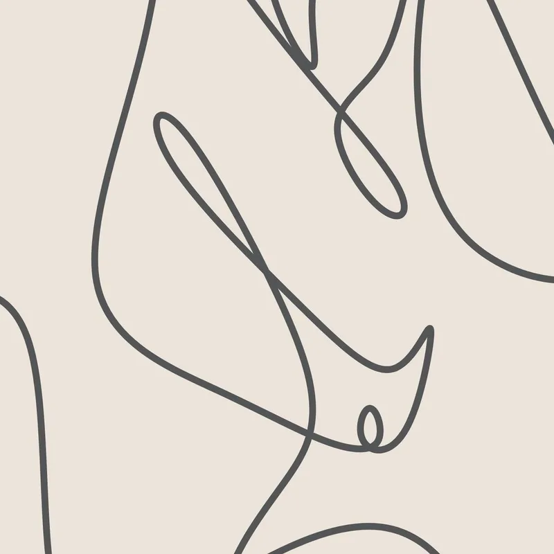 Fine art print abstract line art hands