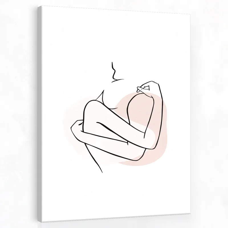 Abstract Female Silhouette Embrace canvas print