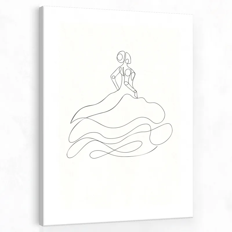 Line Art Woman in Flowing Dress fine art print