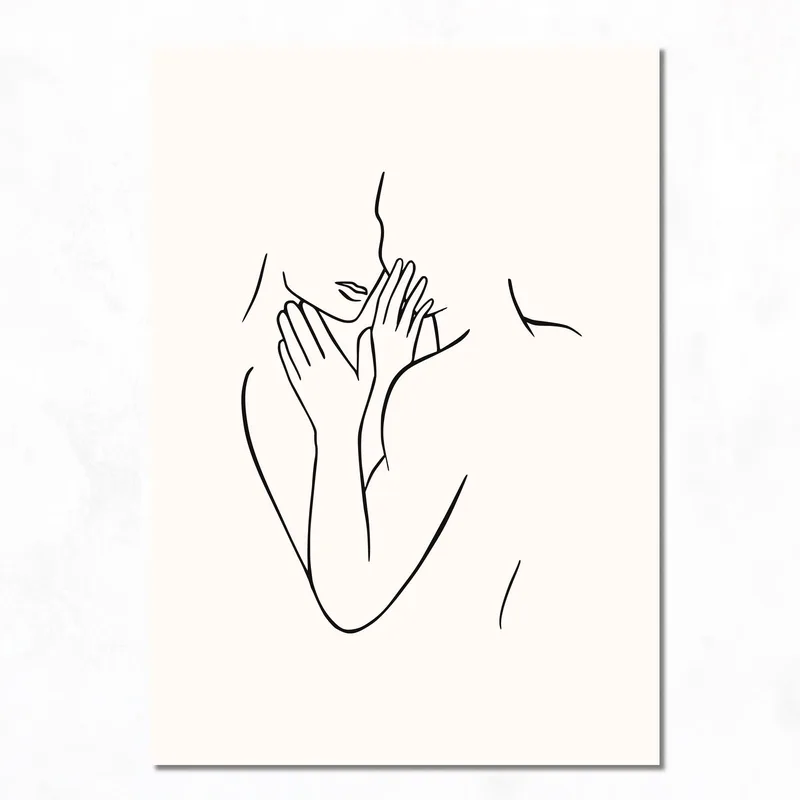 Fine art print embrace line art