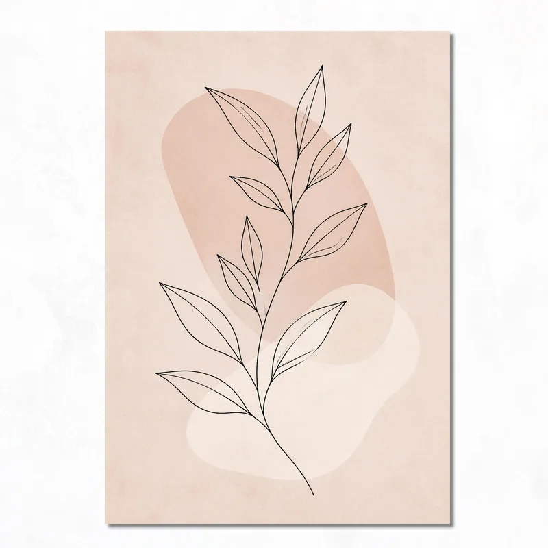 Minimalist Plant Line Art canvas print
