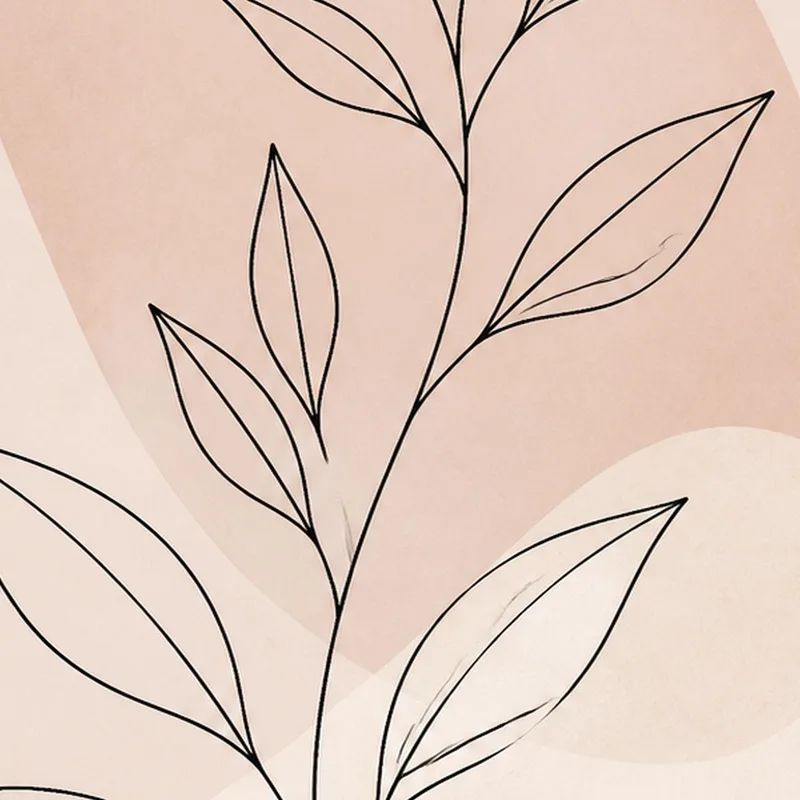 Minimalist Plant Line Art canvas print