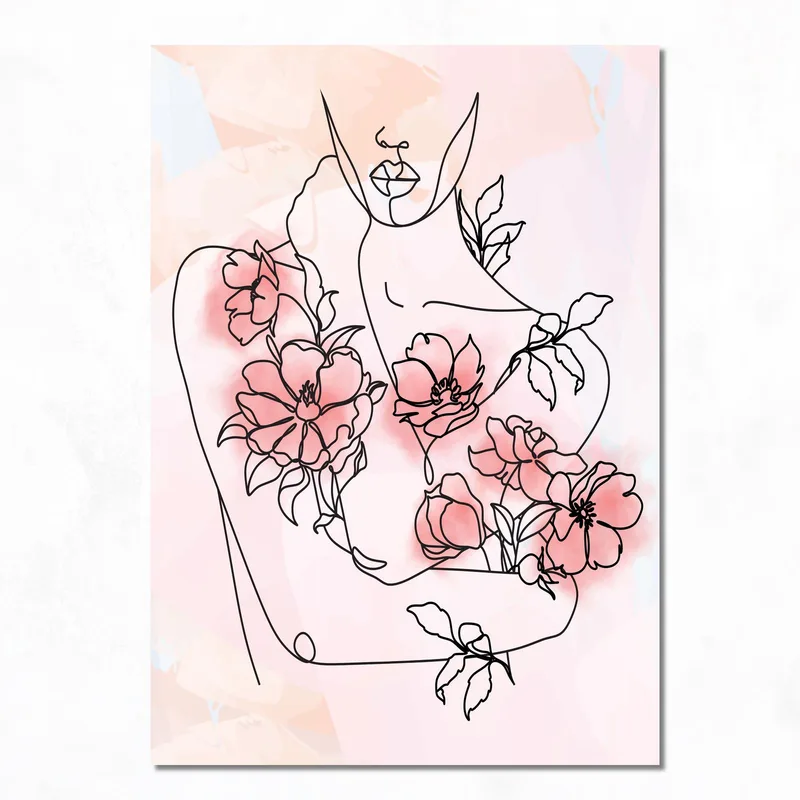 Floral Figure Art canvas art print