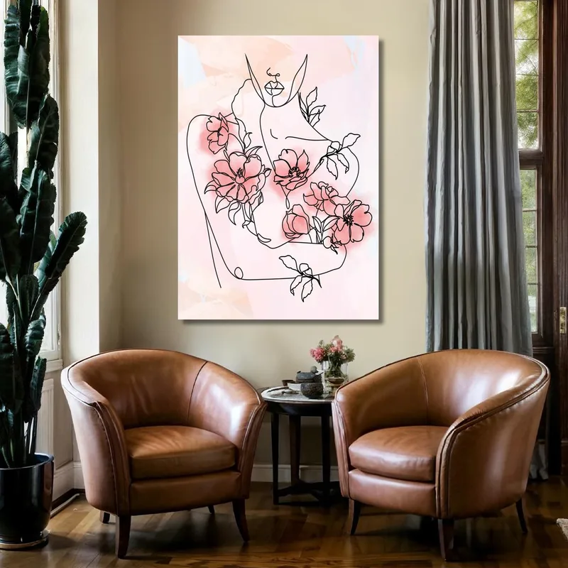 Floral Figure Art canvas art print