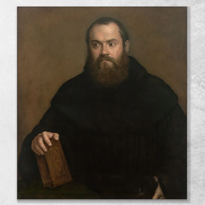 A Monk With A Book Titian Tiziano Vecellio