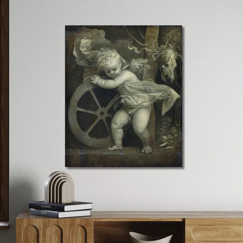 Cupid With The Wheel Of Time Titian Tiziano Vecellio