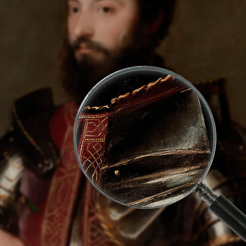 Portrait D'Un Homme En Armure Titian Tiziano Vecellio