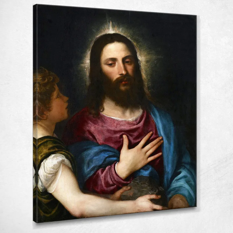 La Tentazione Di Cristo Titian Tiziano Vecellio quadro stampa su tela