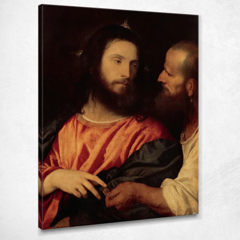 Il Tributo 1516 Titian Tiziano Vecellio quadro stampa su tela