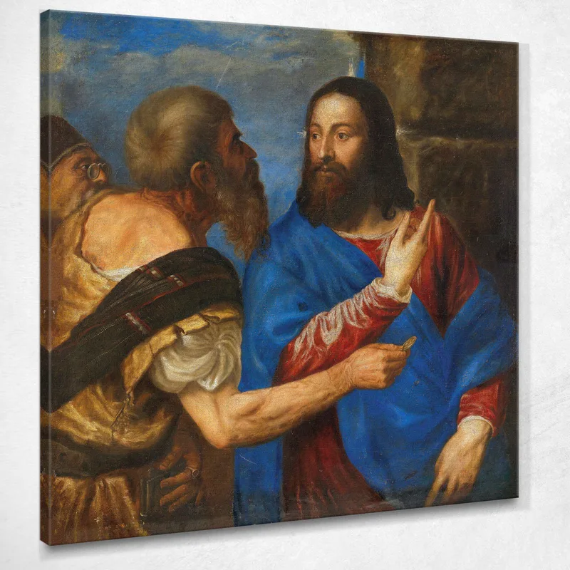 La Moneta Del Tributo Titian Tiziano Vecellio quadro stampa su tela