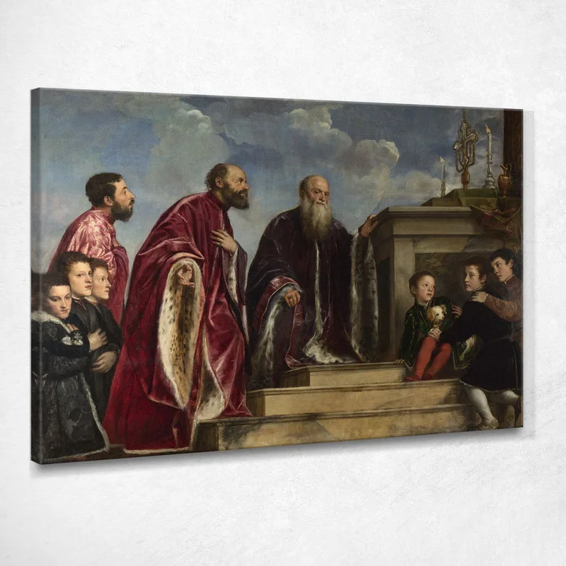 La Famiglia Vendramin Titian Tiziano Vecellio quadro stampa su tela