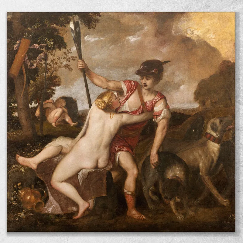 Venus And Adonis 1550 Titian Tiziano Vecellio