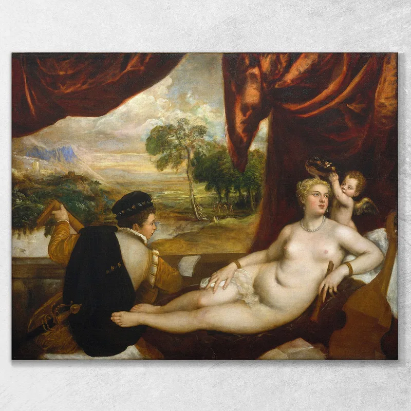 Venus And The Lute Player Titian Tiziano Vecellio
