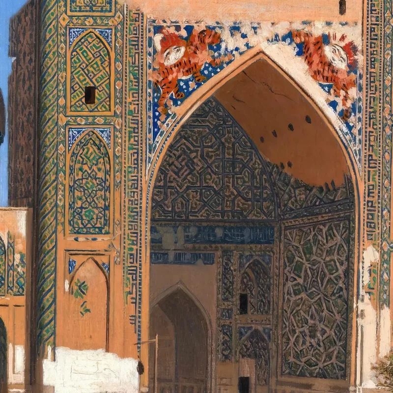 Medrasah Shir-Dhor En Registan Place En Samarcanda Vasily Vereshchagin