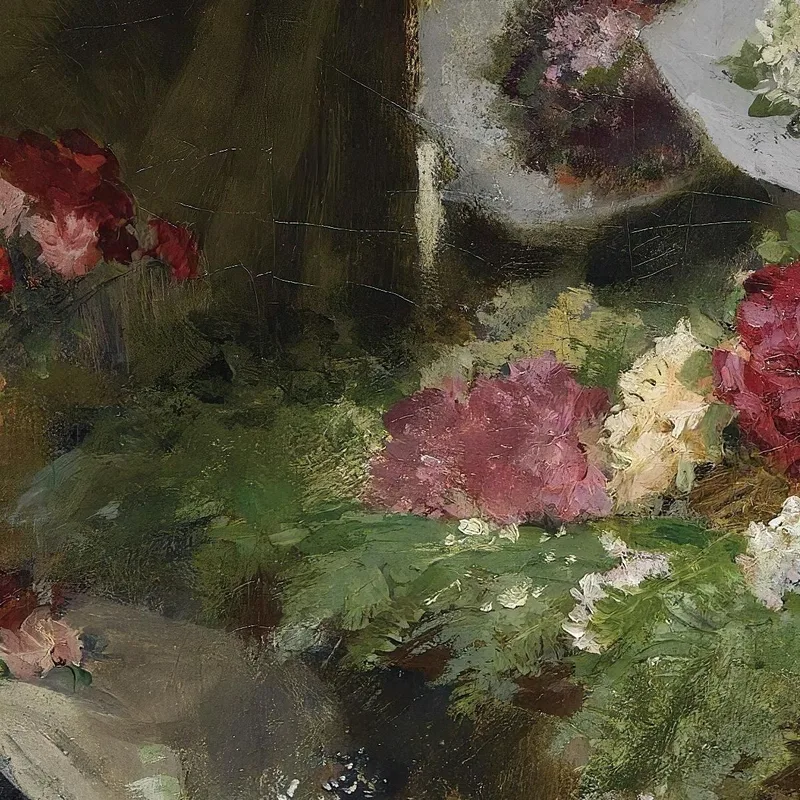 Una Vendedora De Flores Haciendo Sus Ramos Victor Gabriel Gilbert